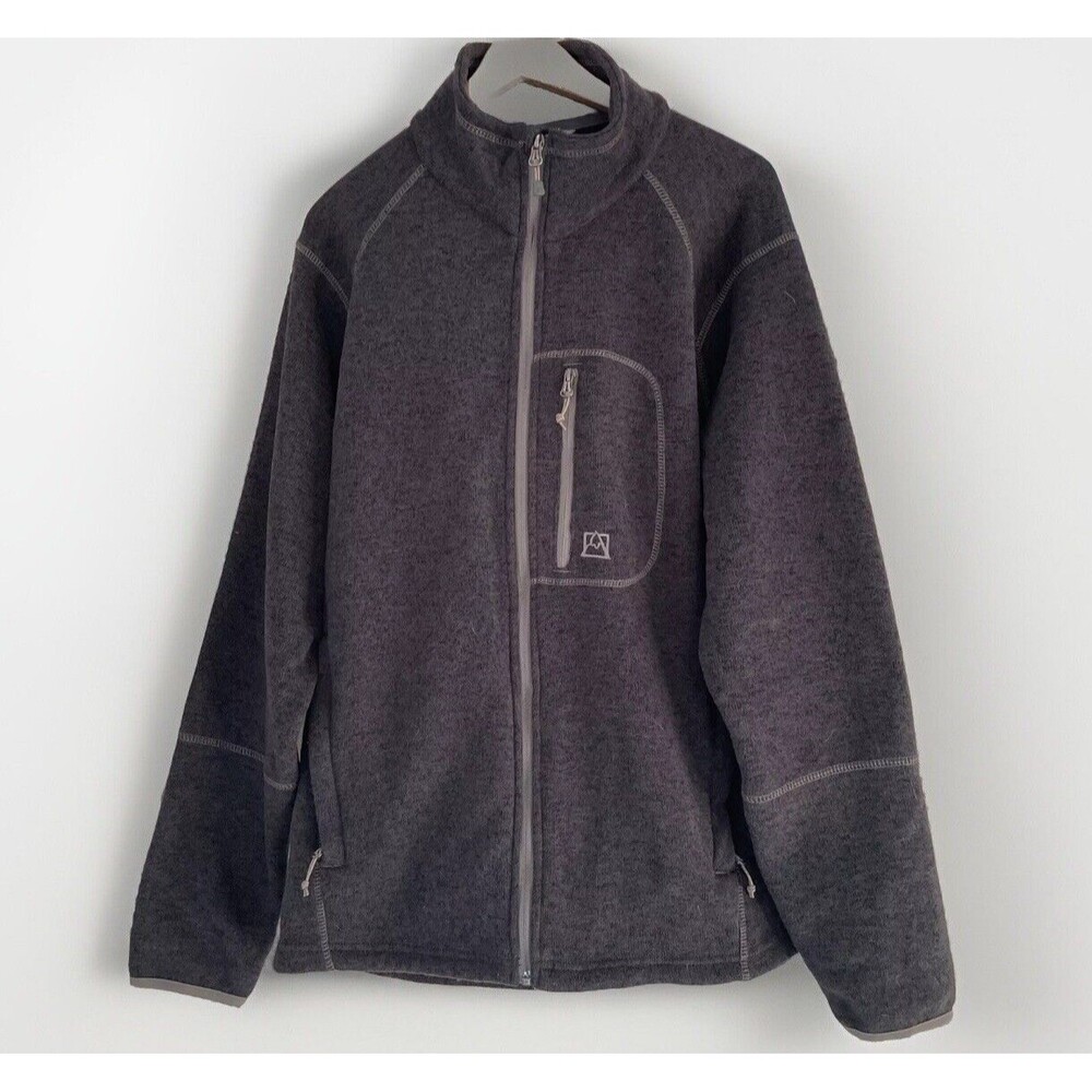 Avalanche Dark Gray Soft Shell‎ Jacket XL Fleece Feel Zippered Pockets